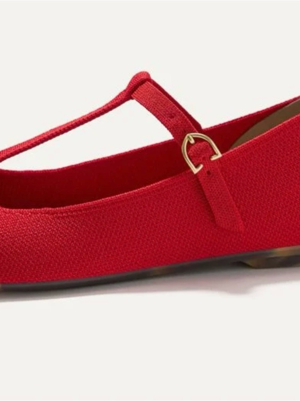 Rothy's Red T‑Strap Knit Mary Jane Flats New 7.5 - Picture 4 of 6